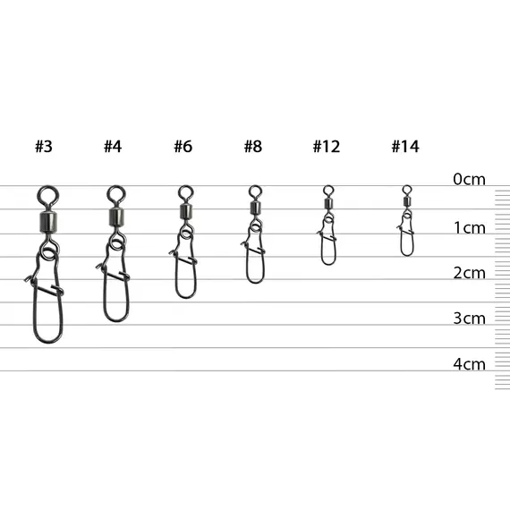 Вертлюжок з застібкою Select Basic Swivel Snap #14 (10 шт / уп), Размер: 15мм, Цвет воблера: Black Nickel, фото , изображение 3